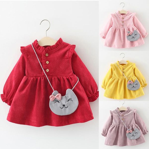 girl's dresses 1-4y baby children girl long sleeve winter doll collar stitching cute fashion casual princess dress + red messenger bag, Red;yellow
girl's dresses 1-4y baby children girl long sleeve winter doll collar stitching cute fashion casual princess dress + red messenger bag, Red;yellow