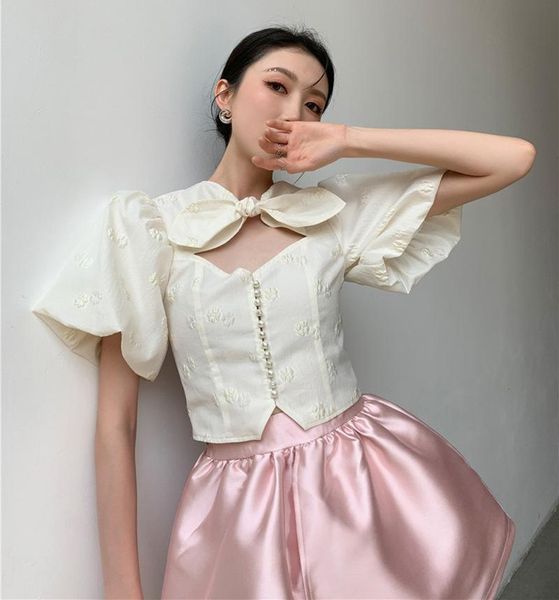 women's tracksuits 2 pieces set women short shirt big bow puff sleeve corset style +pink smoothie satin shorts skirts summer, Gray
women's tracksuits 2 pieces set women short shirt big bow puff sleeve corset style +pink smoothie satin shorts skirts summer, Gray
