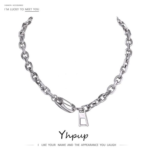 pendant necklaces yhpup temperament steel color metal texture chain necklace stainless 18 k accessories for women brand choker, Silver
pendant necklaces yhpup temperament steel color metal texture chain necklace stainless 18 k accessories for women brand choker, Silver