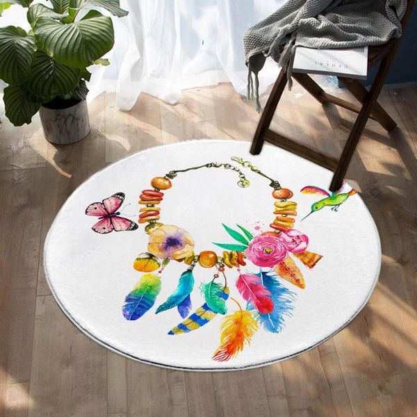 carpets feather print boho round area rugs kids play game mats circle carpet polyester for room bathroom decoration
carpets feather print boho round area rugs kids play game mats circle carpet polyester for room bathroom decoration