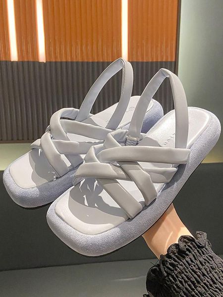 sandals summer solid color simple beach shoes trendy fashion roman style flat-bottomed comfortable set foot ladies sandals., Black
sandals summer solid color simple beach shoes trendy fashion roman style flat-bottomed comfortable set foot ladies sandals., Black