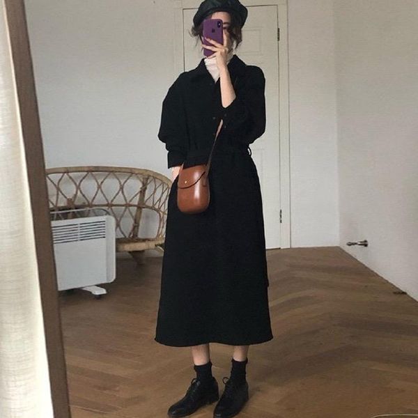 korean style vintage chiffon women turn-down collar shirt dress casual cotton fashion long dresses party three quarter, Black;gray
korean style vintage chiffon women turn-down collar shirt dress casual cotton fashion long dresses party three quarter, Black;gray