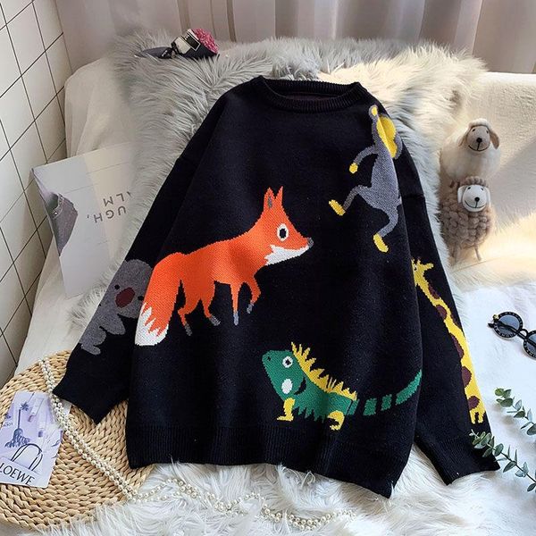 women's sweaters deeptown cartoons print sweater women 2021 fashion winter clothes long sleeve pullover korean loose casual, White;black
women's sweaters deeptown cartoons print sweater women 2021 fashion winter clothes long sleeve pullover korean loose casual, White;black