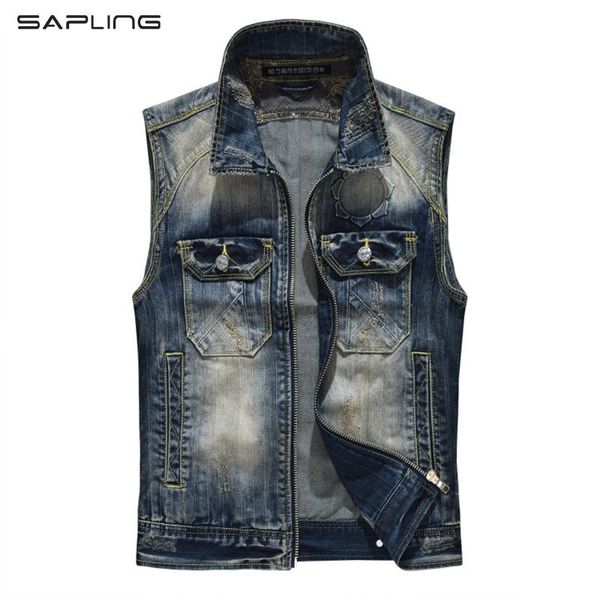 men's vests men denim vest motorcycle biker jackets fashion casual washed sleeveless jacket stand collar zipper vintage man waistcoat, Black;white
men's vests men denim vest motorcycle biker jackets fashion casual washed sleeveless jacket stand collar zipper vintage man waistcoat, Black;white