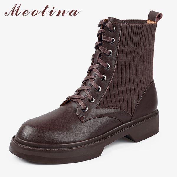 meotina real leather flat platform short boots women motorcycle boots cross tied flats ankle boots female shoes autumn winter 210520, Black
meotina real leather flat platform short boots women motorcycle boots cross tied flats ankle boots female shoes autumn winter 210520, Black
