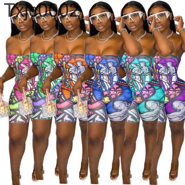 women two pieces pants designer slim recommended oil painting printed summer breast wrapping mesh print tight pants bodysuit, White
women two pieces pants designer slim recommended oil painting printed summer breast wrapping mesh print tight pants bodysuit, White