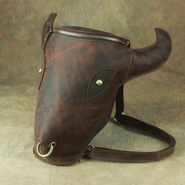 backpack unique design cow head shape natural crazy horse leather vintage genuine men and women lover's bags
backpack unique design cow head shape natural crazy horse leather vintage genuine men and women lover's bags