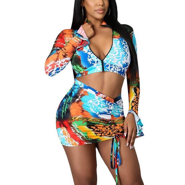 women's swimwear women print bikini set + drawstring mini skirt flare sleeve crop 4 piece sets summer party clubwear fashion streetwear, White;black
women's swimwear women print bikini set + drawstring mini skirt flare sleeve crop 4 piece sets summer party clubwear fashion streetwear, White;black