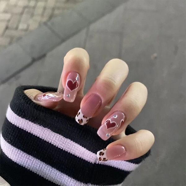 false nails 24pcs love heart print nail patch glue type removable long paragraph fashion manicure save time to, Red;gold
false nails 24pcs love heart print nail patch glue type removable long paragraph fashion manicure save time to, Red;gold