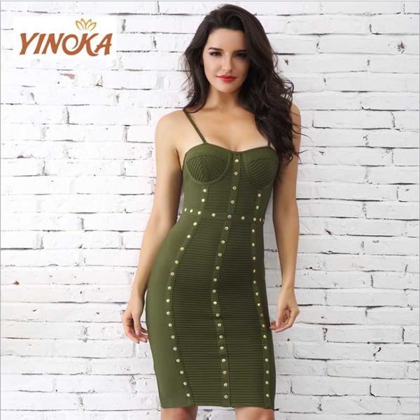 yinoka green bandage dress rivet women bodycon dresses party celebrity night club wear fashion girls style casual, Black;gray
yinoka green bandage dress rivet women bodycon dresses party celebrity night club wear fashion girls style casual, Black;gray