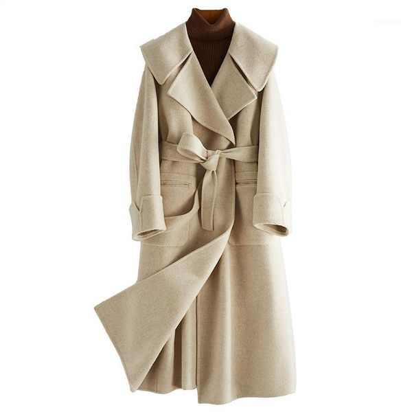 autumn and winter woolen overcoat women's middle long all wool show temperament slim waist & blends, Black
autumn and winter woolen overcoat women's middle long all wool show temperament slim waist & blends, Black