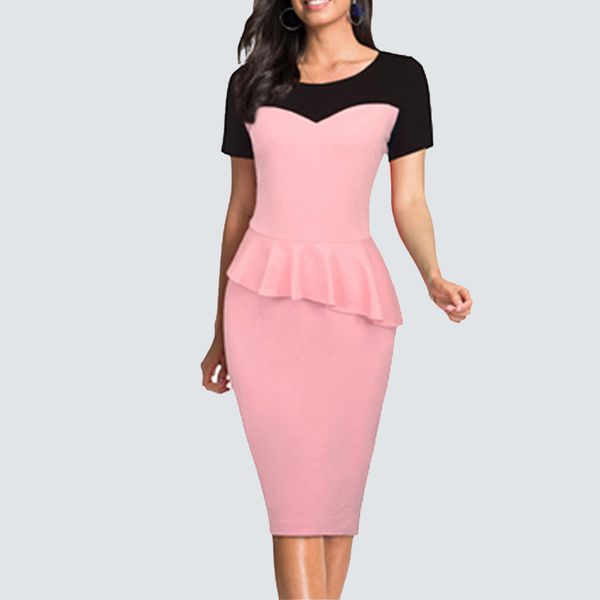 dresses women elegant ruffles sheath bodycon summer business patchwork lady brief hb397, Black;gray
dresses women elegant ruffles sheath bodycon summer business patchwork lady brief hb397, Black;gray
