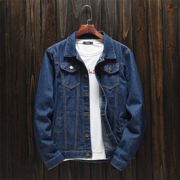 men's spring autumn models large size denim jacket korean version of the slim trend simple jacket fashion casual jeans coat 210927, Black;brown
men's spring autumn models large size denim jacket korean version of the slim trend simple jacket fashion casual jeans coat 210927, Black;brown