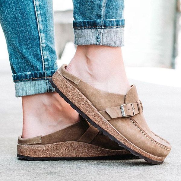slippers women slip on sandals retro casual round head leather buckle suede ladies flat shoes classic comfort female slipper, Black
slippers women slip on sandals retro casual round head leather buckle suede ladies flat shoes classic comfort female slipper, Black