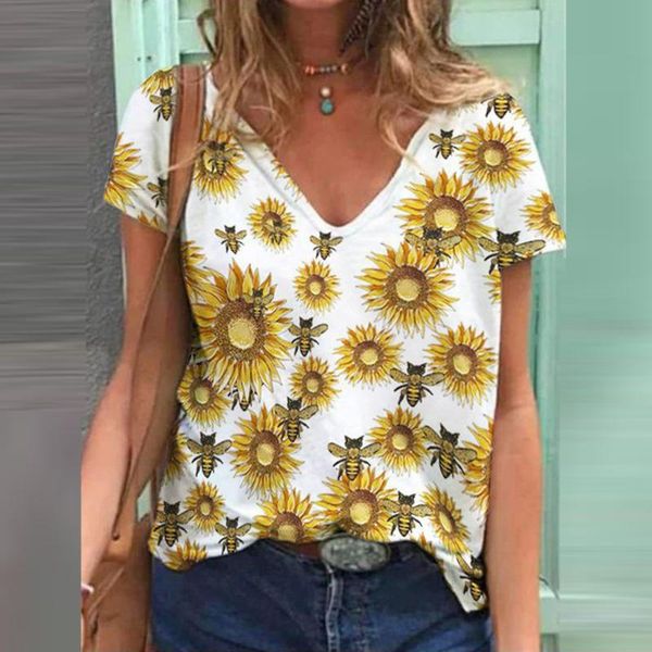women's t-shirt sunflower t_shirts for women casual short sleeve clothes hipster shirts summer tees woman pulovers t shirt clothing, White
women's t-shirt sunflower t_shirts for women casual short sleeve clothes hipster shirts summer tees woman pulovers t shirt clothing, White
