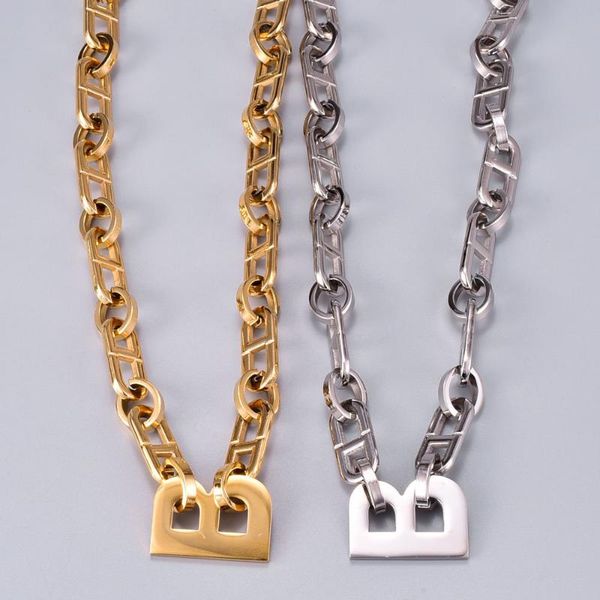 trend exaggerated b letter necklace for women wide thick chain stainless steel pendant with charms jewelry gift necklaces, Silver
trend exaggerated b letter necklace for women wide thick chain stainless steel pendant with charms jewelry gift necklaces, Silver
