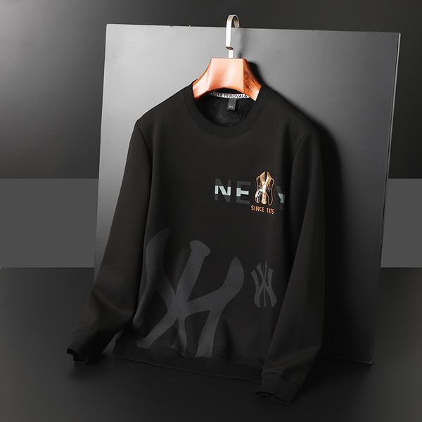 men's hoodies high end atmospheric sweater fashion round ne pullover embroidery plush thiened wear, Black
men's hoodies high end atmospheric sweater fashion round ne pullover embroidery plush thiened wear, Black