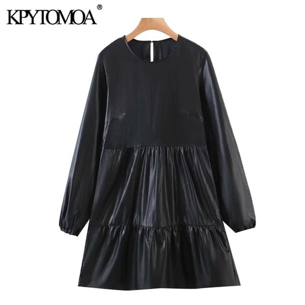 women chic fashion faux leather pleated mini dress vintage o neck long sleeve female dresses vestidos mujer 210420, Black;gray
women chic fashion faux leather pleated mini dress vintage o neck long sleeve female dresses vestidos mujer 210420, Black;gray
