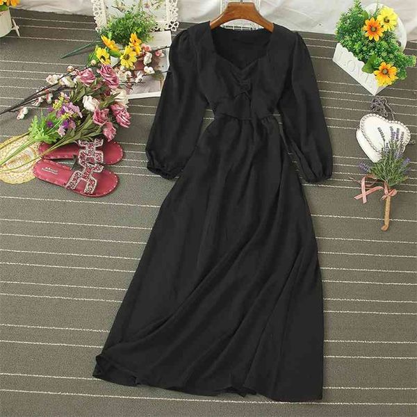 women's autumn product retro square collar waist slimming puff sleeve mid-length dress uk049 210507, Black;gray
women's autumn product retro square collar waist slimming puff sleeve mid-length dress uk049 210507, Black;gray
