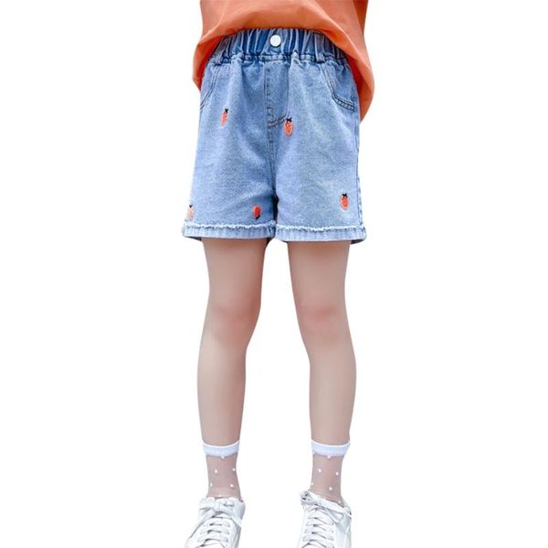 jeans summer girl starwberry short child cuffs kid casual style children's clothes, Blue
jeans summer girl starwberry short child cuffs kid casual style children's clothes, Blue