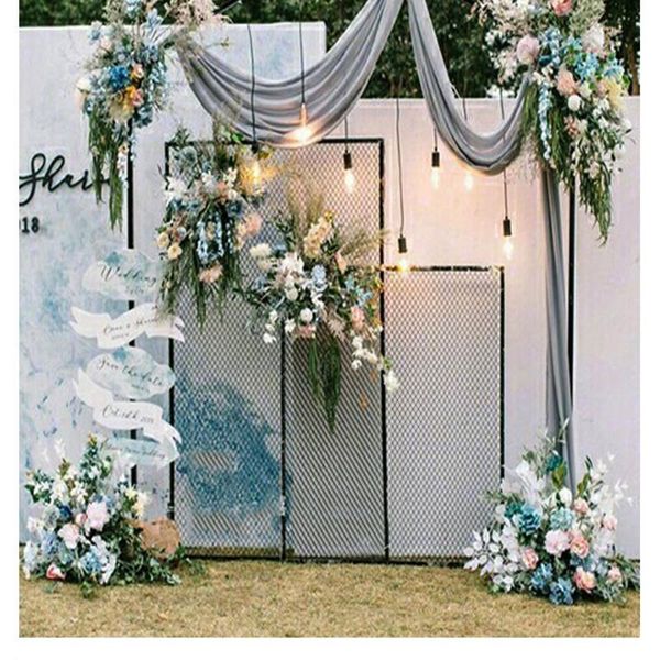 party decoration square iron grid arch wedding flower stand stage background shelf with festival props
party decoration square iron grid arch wedding flower stand stage background shelf with festival props