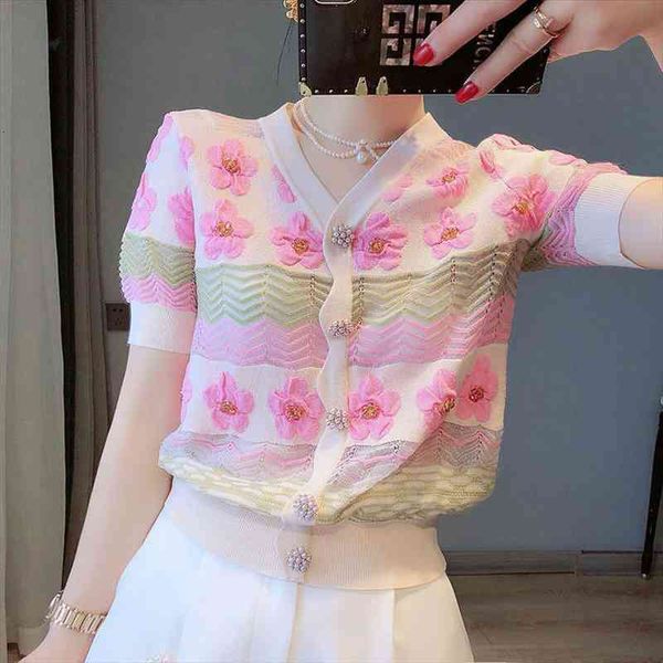 fashion women hollow out knitted cardigan short short sleeve v neck elegant flowers pearl buttons casual coat, White;black
fashion women hollow out knitted cardigan short short sleeve v neck elegant flowers pearl buttons casual coat, White;black