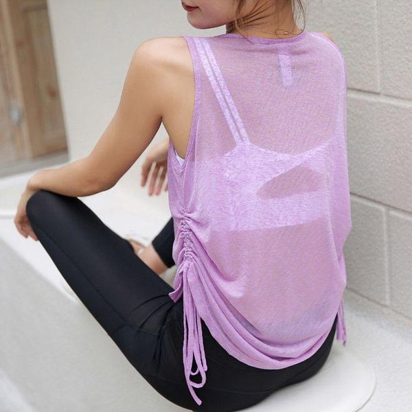 running jerseys sports vest women summer sleeveless thin light drawstring fashion ins trendy yoga loose solid breathable t-shirt, Black;blue
running jerseys sports vest women summer sleeveless thin light drawstring fashion ins trendy yoga loose solid breathable t-shirt, Black;blue