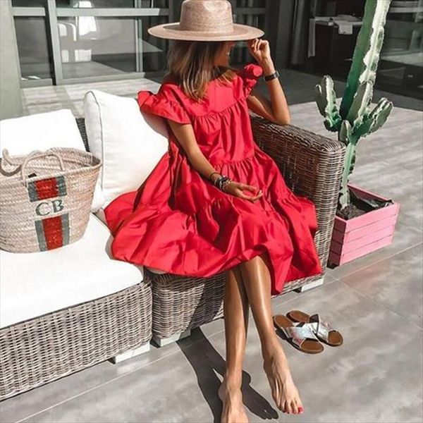 retro pleated midi summer solid women dresses round neck butterfly sleeve casual loose oversized beach robe, Black;gray
retro pleated midi summer solid women dresses round neck butterfly sleeve casual loose oversized beach robe, Black;gray