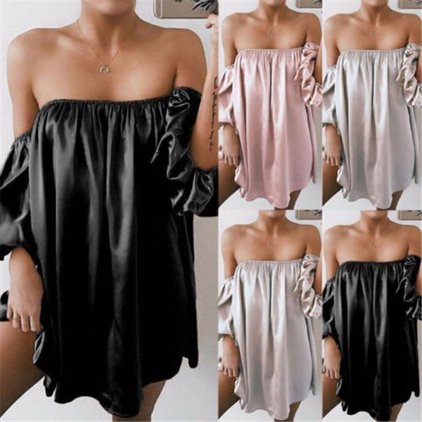 arrival solid summer autumn women dresses strapless long sleeve t shirt ladies casual party mini dress, Black;gray
arrival solid summer autumn women dresses strapless long sleeve t shirt ladies casual party mini dress, Black;gray