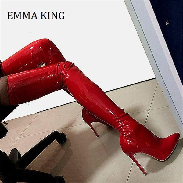 boots spring women over the knee shiny patent leather high heel thigh-high pointed toe nightclub party dress shoes, Black
boots spring women over the knee shiny patent leather high heel thigh-high pointed toe nightclub party dress shoes, Black