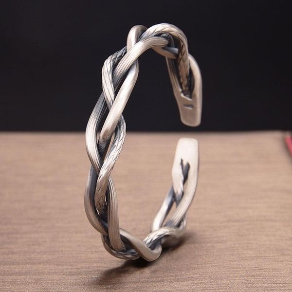 bangle livvy thai silver color retro three-strand twisted woven bracelet for women couple light luxury elegant jewelry adjustable, Black
bangle livvy thai silver color retro three-strand twisted woven bracelet for women couple light luxury elegant jewelry adjustable, Black