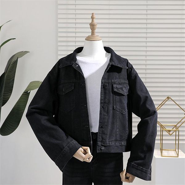 women's jackets vintage short denim jacket loose korean casual single-breasted lapel long sleeve jeans female spring black women outwea, Black;brown
women's jackets vintage short denim jacket loose korean casual single-breasted lapel long sleeve jeans female spring black women outwea, Black;brown