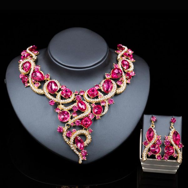 earrings & necklace gorgeous crystal bridal jewelry sets for women banquet party african wedding dress exaggerated and earring set, Silver
earrings & necklace gorgeous crystal bridal jewelry sets for women banquet party african wedding dress exaggerated and earring set, Silver