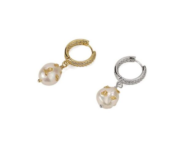 dangle & chandelier women's natural baroque pearl brass gold plated retro light luxury fashion zircon earrings, Silver
dangle & chandelier women's natural baroque pearl brass gold plated retro light luxury fashion zircon earrings, Silver