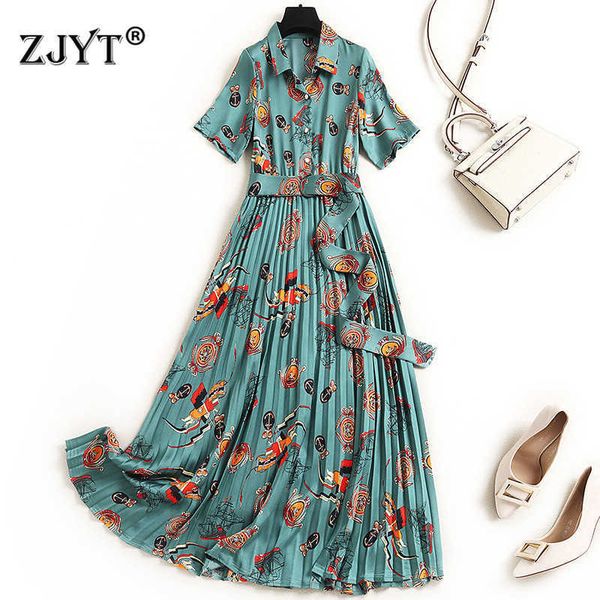 women fashion short sleeve print vintage summer dress festa elegant designers turn down collar pleated robe femme casual vestido 210601, Black;gray
women fashion short sleeve print vintage summer dress festa elegant designers turn down collar pleated robe femme casual vestido 210601, Black;gray