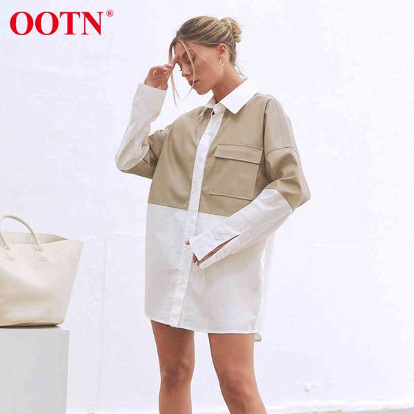 ootn splicing leather shirt woman long sleeve pocket ladies blouse casual chic elegant female 2021 fashion autumn winter, White
ootn splicing leather shirt woman long sleeve pocket ladies blouse casual chic elegant female 2021 fashion autumn winter, White