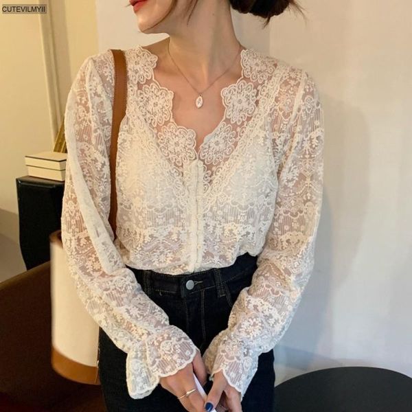 vintage women blouses v-neck solid hollow out lace puff long sleeves french style female shirts women's &, White
vintage women blouses v-neck solid hollow out lace puff long sleeves french style female shirts women's &, White