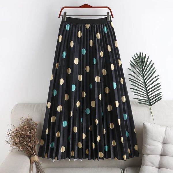 summer pleated high waisted womens skirt polka dot print chic retro long mid calf skirts female a line ladies girls, Black
summer pleated high waisted womens skirt polka dot print chic retro long mid calf skirts female a line ladies girls, Black