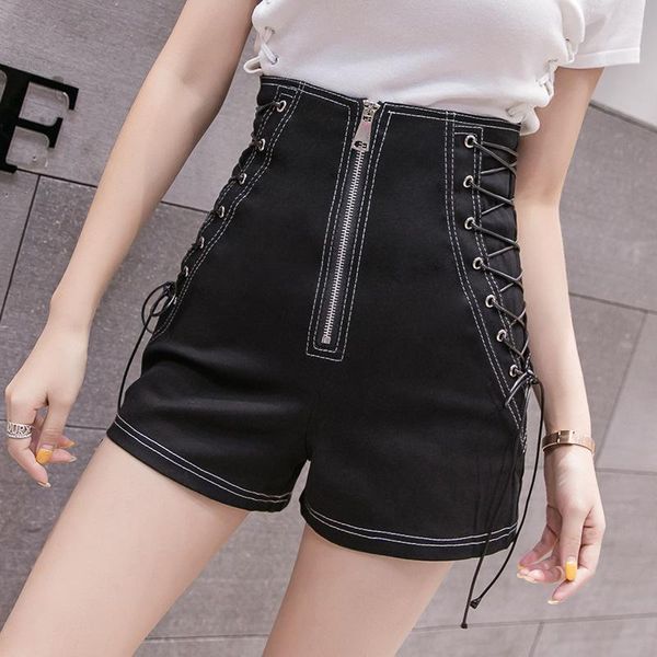 women's shorts pu denim high waist casual women feminine plus size slimming straps wide legs woman, White;black
women's shorts pu denim high waist casual women feminine plus size slimming straps wide legs woman, White;black