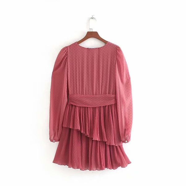 women cross v neck solid color chiffon kimono vestidos casual pleated dress ladies laminated ruffles side zipper dresses ds2866, Black;gray
women cross v neck solid color chiffon kimono vestidos casual pleated dress ladies laminated ruffles side zipper dresses ds2866, Black;gray