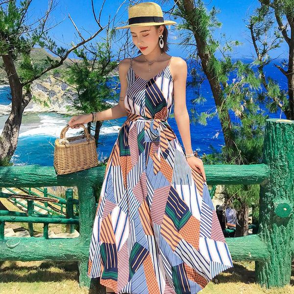 boho vintage korean runway sundress women backless straps maxi dress loose vacation long plaid ethnic tropical beach casual dresses, Black;gray
boho vintage korean runway sundress women backless straps maxi dress loose vacation long plaid ethnic tropical beach casual dresses, Black;gray