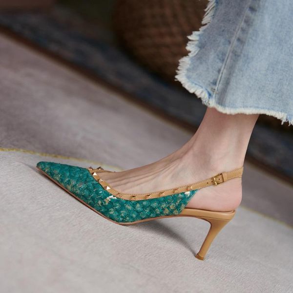 dress shoes stylish printed fish skin ladies pumps sandals pointed toe fashion rivets cats heels back empty women's slingback party, Black
dress shoes stylish printed fish skin ladies pumps sandals pointed toe fashion rivets cats heels back empty women's slingback party, Black