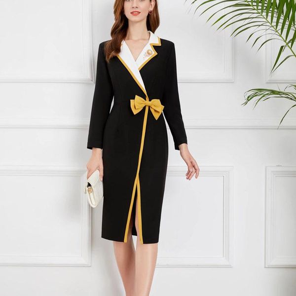 casual dresses 2021 fall runway v-neck diamond beaded long sleeve bowknot slim temperament mid-length dress high quality, Black;gray
casual dresses 2021 fall runway v-neck diamond beaded long sleeve bowknot slim temperament mid-length dress high quality, Black;gray