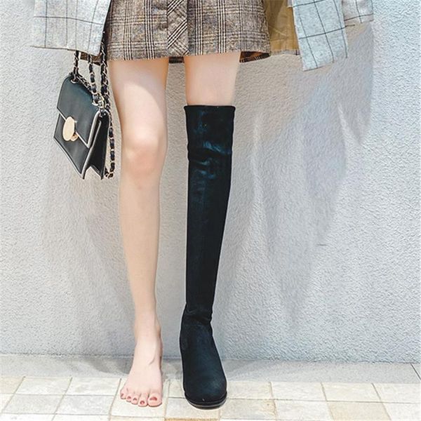 boots 2021 autumn winter classic over-the-knee stretch flock balck long tube thin thick mid-high heel women shoes round toe 5cm, Black
boots 2021 autumn winter classic over-the-knee stretch flock balck long tube thin thick mid-high heel women shoes round toe 5cm, Black