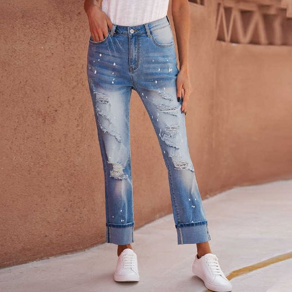 fashion jeans shiying 2021 summer holed women's slim mid waist cropped pants 781017, Blue
fashion jeans shiying 2021 summer holed women's slim mid waist cropped pants 781017, Blue