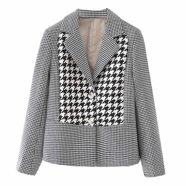women's suits & blazers vintage patchwork blazer notched collar long sleeve outerwear female elegant single breasted coats autumn, White;black
women's suits & blazers vintage patchwork blazer notched collar long sleeve outerwear female elegant single breasted coats autumn, White;black