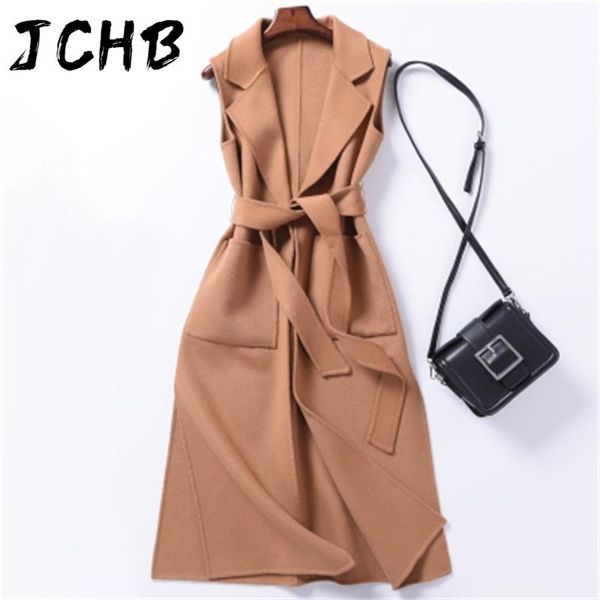 korean coat female 100% wool jackets for women long woman jacket sleeveless spring autumn clothes abrigo mujer pph213 women's & blends, Black 
korean coat female 100% wool jackets for women long woman jacket sleeveless spring autumn clothes abrigo mujer pph213 women's & blends, Black