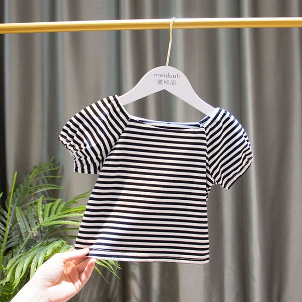 hongyin short sleeve t-shirt children's clothing girls' 1-3 years old children korean stripe versatile short sleeve t-shirt top, Blue
hongyin short sleeve t-shirt children's clothing girls' 1-3 years old children korean stripe versatile short sleeve t-shirt top, Blue