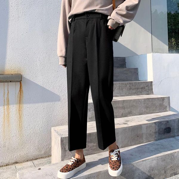 women's pants & capris solid color trousers wide leg women autumn winter high waist loose casual large black straight suit 207b, Black;white
women's pants & capris solid color trousers wide leg women autumn winter high waist loose casual large black straight suit 207b, Black;white