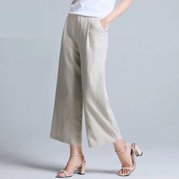 capris f female summer ankle-length plus size pants elastic waist casual leg loose linen trousers solid cotton d56, Black;white
capris f female summer ankle-length plus size pants elastic waist casual leg loose linen trousers solid cotton d56, Black;white